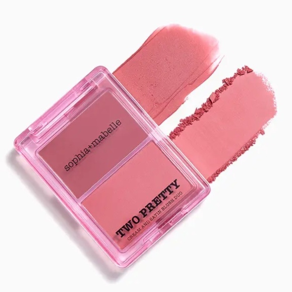 Two Pretty Cream and Satin Blush Duo in Tanned & Tipsy (cool mauve rose)